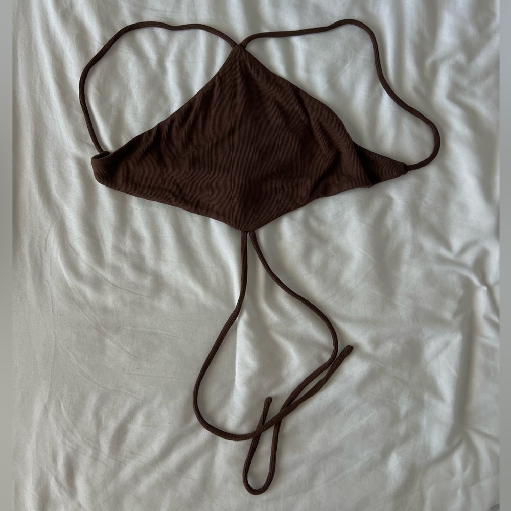 ‘Sky to Moon’ Brown Crop Top